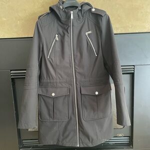 BCBGeneration Charcoal Hooded Raincoat